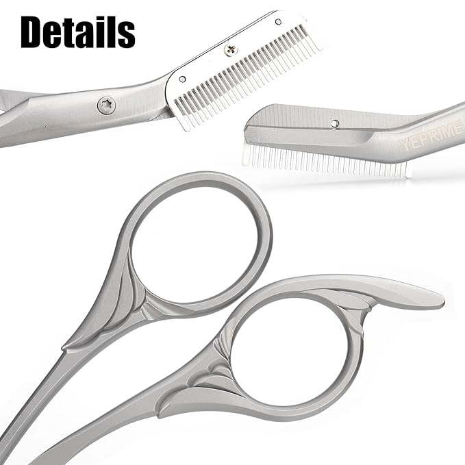 YEPRIME Eyebrow Trimming Scissors with Comb, Gifts For Men Women Stocking Stuffers