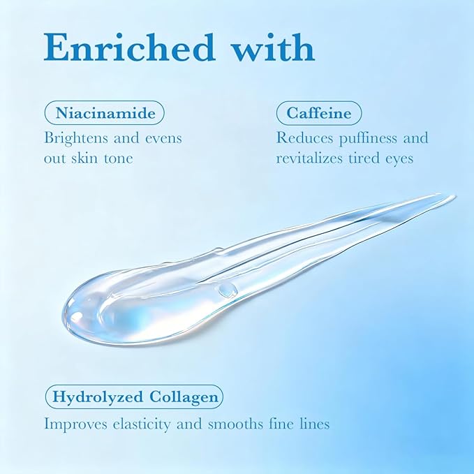 Day & Night Eye Cream Set with Peptides - Cooling Gel for Puffy Eyes + Anti Aging Night Cream for Wrinkles & Crow's Feet - Hydrating Under Eye Care (Valentines Day Gifts for Her)