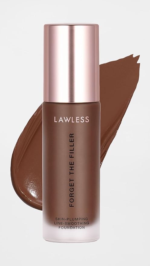 LAWLESS Women's Forget the Filler Skin-Plumping Line-Smoothing Foundation, 30D, ultra deep with deep-warm undertones, 1.0 Ounce