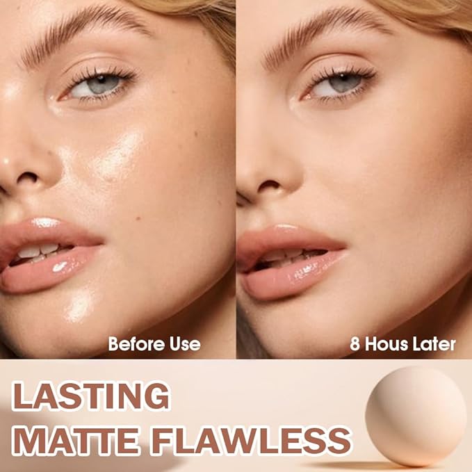 FeiCuiYun Oil Control Matte Perfection Face Powder Compact For Women, Matte Smooth Flawless Setting Powder Makeup, Polvo Compacto De Maquillaje, Waterproof Long Lasting, 0.35Oz, (140 Golden Beige, 1)