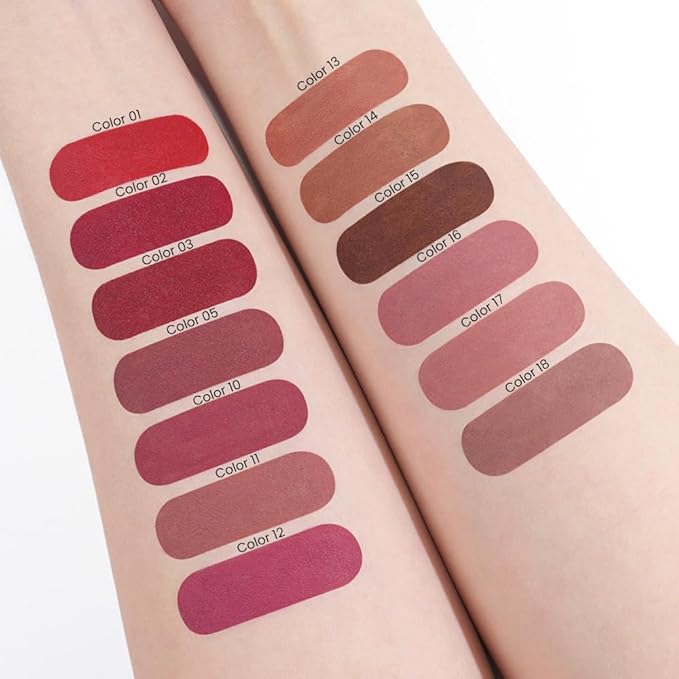 evpct Dark Red Gradient Matte Lipstick Lip Liner Crayon Combo Pencil Set for Women Long Lasting Waterproof, Oxblood Red Matte Cream Lip Liner and Lipstick Combo Makeup, Flawless Gradual Ombre Effect