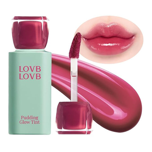 Pudding Glow Korean Lip Tint | Natural Lip Stain | Gloss to Stain | Long-Lasting & Non-Sticky | Lightweight Lip Tint | 0.14 oz. (02 ENDING ROSE)