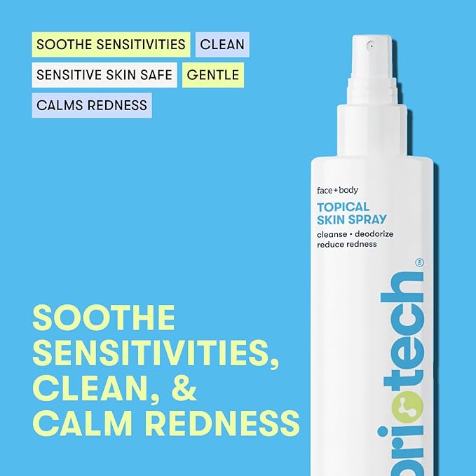 BRIOTECH Topical Skin Spray, Hypochlorous Acid Spray for Sensitive Skin, HOCl Facial Mist, Full Body Support Against Irritation, Calm Redness, Soothe Foot & Scalp, 8 oz (1 Pack)