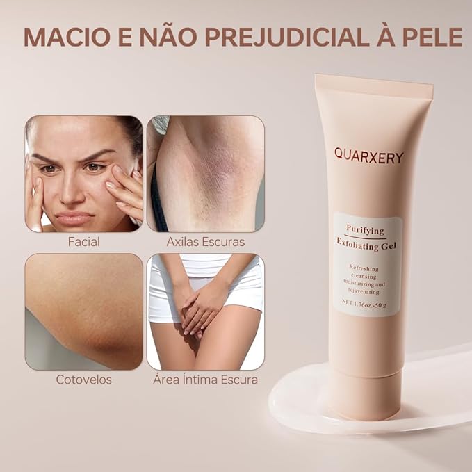 QUARXERY Purifying Exfoliating Gel for Face, 2Pcs Gentle Moisturizing Peeling Gel, Facial Exfoliator Cleanser Removes Dead Skin, Dust and Other impurities for Prevent Acne, with Niacinamide, Vitamin E