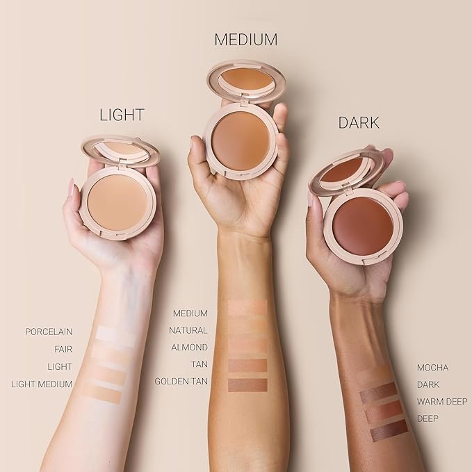 No Makeup Makeup Long-Lasting Lightweight Foundation & Brush Duo | Cruelty-Free, Fragrance-Free, Buildable, Transfer-Proof Makeup (Almond)