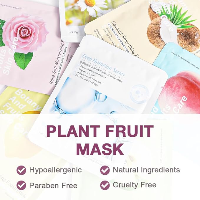 CAKAILA 8 Pack Cherry Blossom Face Mask,Pink Face Masks Spa Day kit Supplies for Women,Sheet Facial Mask Skincare for Kids Gifts Set,Hydrate Nourish Soothe for All Skin Types,Spa Party Favors