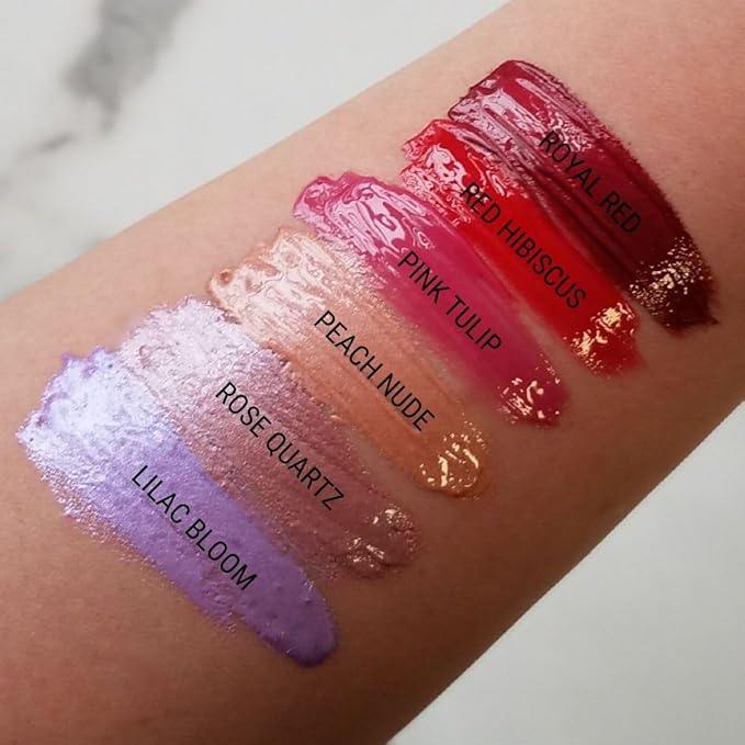 Aromi Glossy Lip Tint in Pot – Hydrating Lip Gloss Color, Sheer, Bright Red Shade, Vegan & Cruelty-free, Moisturizing, Non-Sticky Formula (Red Hibiscus)