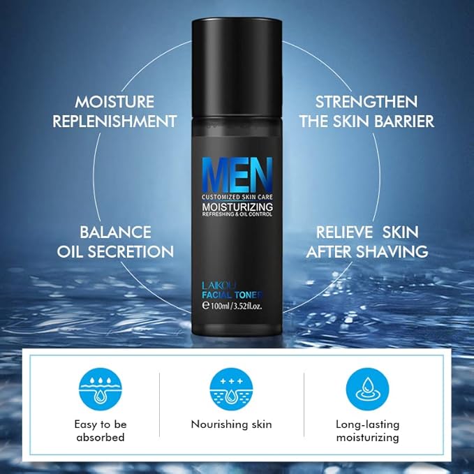 LAIKOU Skin Care Set, Gifts for Men, Skincare Gift Set, Men Skincare with Facial Cleanser, Toner, Lotion, Eye Cream, Serum Father's Day Christmas Birthday Valentines for Him Dad Husband Boyfriend