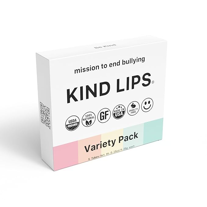 Kind Lips Organic Lip Balm Variety Pack (3 Pack) of Mint Mint, Vanilla Lemon & Wild Cherry • 100% Natural, Clean, Gluten-Free, Grain-Free • Moisturizing Lip Care Made in USA • chapstick Gift Set
