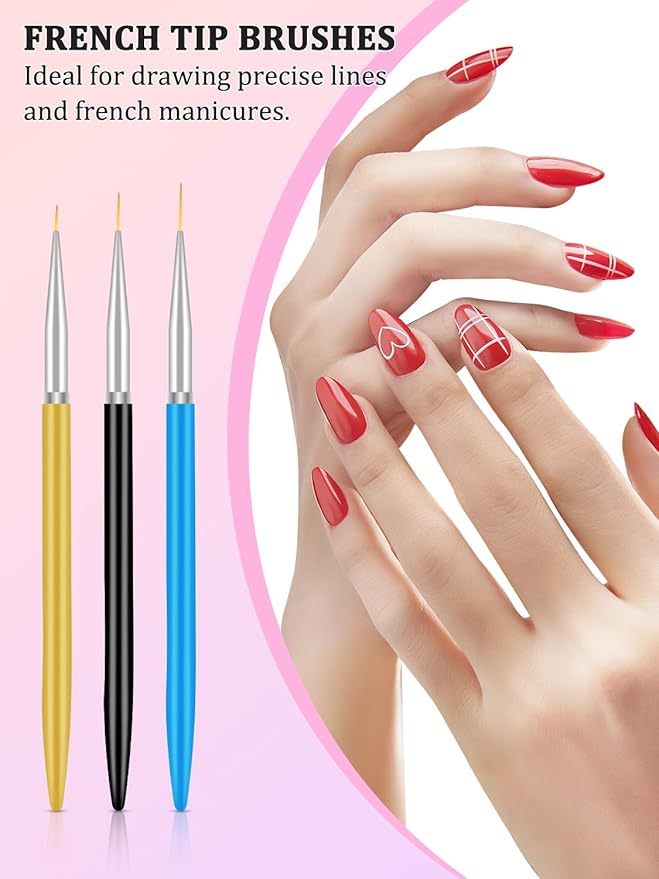 Nail Art Design Tools, Nail Stand Holder for Painting Nails, Nail Art Brushes, Nail Dotting Sculpting Gel Tool, French Tip Tool Liner Brushes, Nail Art Palette Spatula, Nail Stuff for Nail Techs