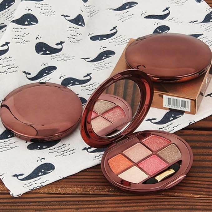 4 Color Eyeshadow Palette, Matte and Shimmer Powder Makeup, Highly Pigmented Blendable Shadows, Long-Lasting Waterproof, Natural Nude Brown Pink Shades (2#, 1 Count (Pack of 1))