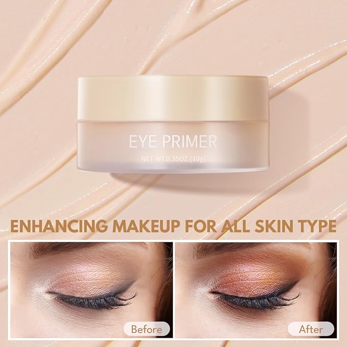imakeupnow Eyeshadow Primer Base Long-Lasting Cream Eye Makeup Primer Matte, Waterproof Eye Base for Vibrant, Eyeshadow Concealer For All Skin Type, 0.35oz/count, Light with Medium Coverage