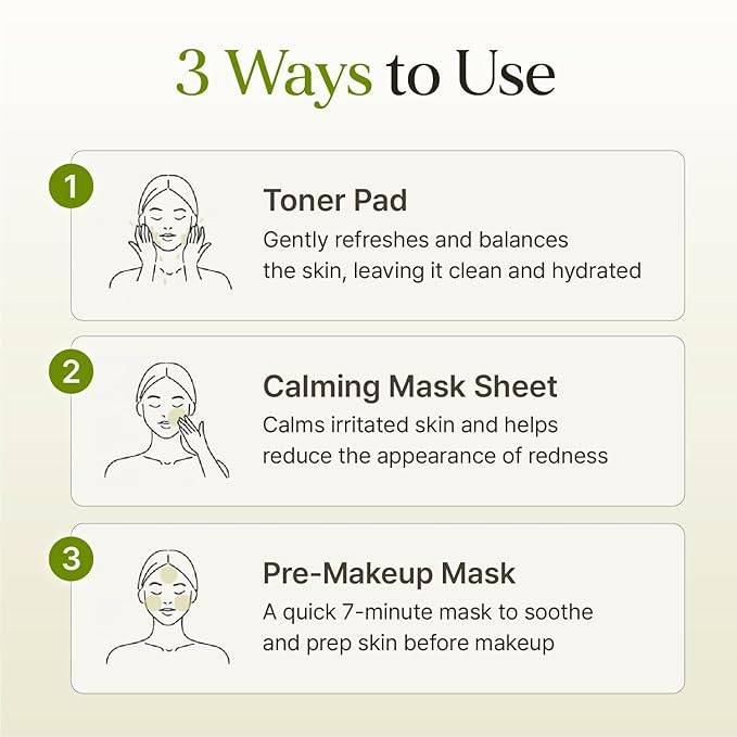 7 Relief Ampoule Pad (100 pads) – Quick Calming & Soothing Serum-Infused Toner Pads with 7 Herbal Blend, Moisturizing Comfort for Stressed and Sensitive Skin | Family-Friendly, Korean Skincare
