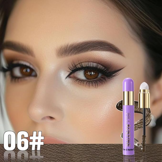 3 in 1 Hair Color Concealer Eyebrow Gel For Women, Waterproof, Long Lasting,Transfer-proof, suitable for eyebrows, beard, and hairline, With features a blending sponge applicator, Deep Brown