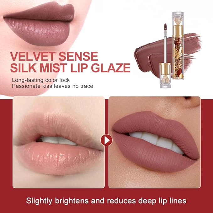Soft Matte Liquid Lipstick in Cool Taupe Nude, High Pigment Full Coverage Matte Lip Color, Waterproof Smudge-Proof Non-Transfer Lightweight Liquid Lipstick for Long-Wearing Everyday Makeup 75A