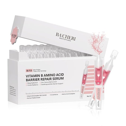 Vitamin B12 Serum for Face - Vitamin B Complex Ampoule with Glutathione,Hyaluronic Acid, Glycine&Arginine,Antioxidant Brightening Hydrating Face Serum for Dry,Sensitive Skin,1.5ml x 30