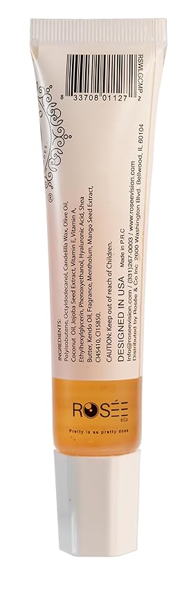 Rosee Lip Gloss Vegan & Cruelty Free Treatment, Professional Make up, Long Lasting Glossy with Shea Butter, Moisturize, Protect & Smooth, High Shine, Non-Sticky (q.Champagne Mango, 0.5)