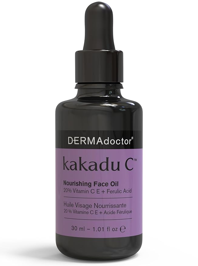 DERMAdoctor Vitamin C Oil for Face – Night Toner, Hydrating 20% Vitamin C Face Oil for Women Anti Aging with Vitamin E, Ferulic Acid & Marula Oils, Dermatologist Formulated, 1 Oz