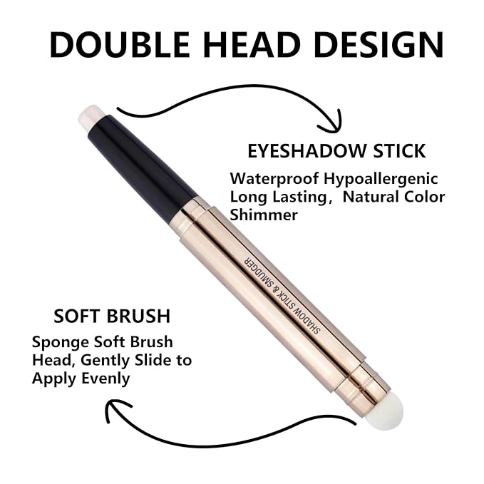 Rose Red Eyeshadow Stick Makeup, Long-Lasting Waterproof Eye Shadow Pencil, Hypoallergenic Smudge-Proof Glitter Primer Palette Shimmer Eyeliner, Easy to Blend Eye Make Up
