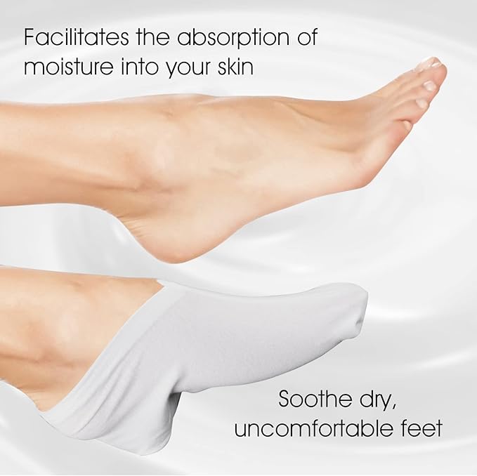 Sibba 2 Pairs Moisturizing Gloves and Socks Touch Screen Moisturizing Gloves for Overnight Bedtime Heal Eczema Sleeping Lotion Hand Spa Treatment Gloves Socks Repair Rough Cracked Dry Chapped Skin
