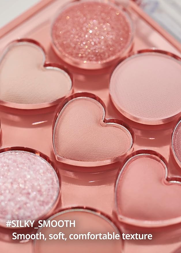 COLORGRAM Pin Point Eyeshadow Palette 01 Peach+Coral= | Ultra-Blendable Matte, Glitter, Shimmer Shades for Daily Makeup | K-Beauty Eye Palette with Easy-to-Use Calculator Design