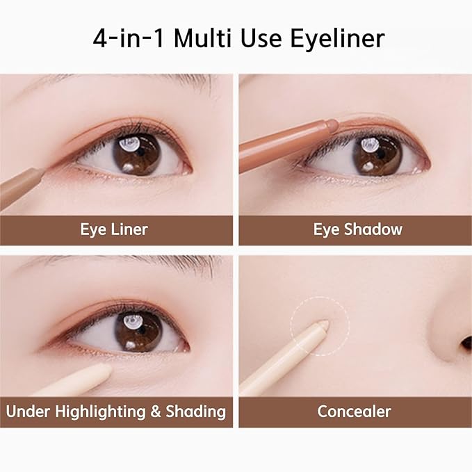 BBIA Last Auto Gel Eyeliner 17 Color – Multi-Use Longwear & Waterproof Mechanical Eye Liner Easy Drawing with Smooth Texture Smudge-Resistant Shadow & Glitter Vegan Korea Eye Makeup (03 ROSE BROWN)