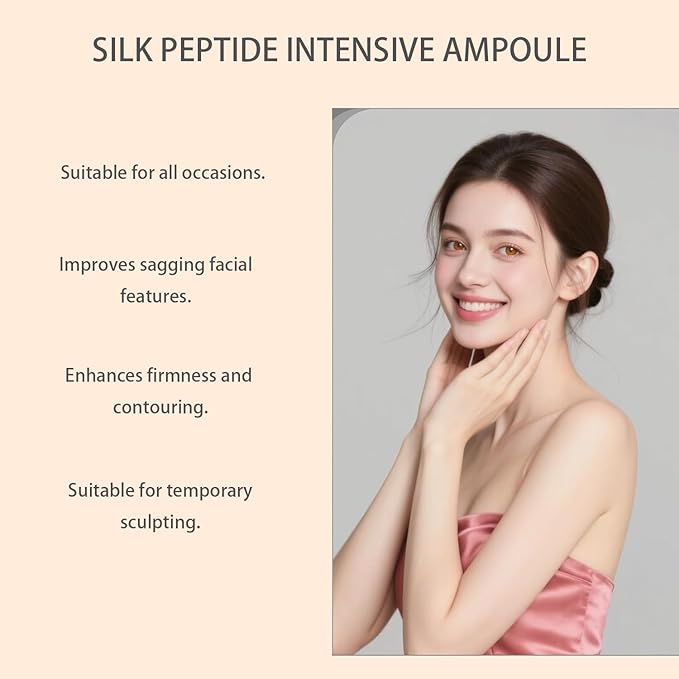 Silk Peptide Intensive Lifting Ampoule, Deep Collagen Silk Peptide Intensive Lifting Ampoule Serum Korean Anti Aging Serum for Face Tightening and Lifting,Smoothing, Hydrating (2pc*50ML)