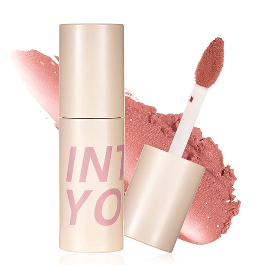 INTO YOU Matte Lipstick, Super Stay Lipstick for Women, Lip Stain Long Lasting Waterproof, Lip Mud Soft Lightweight, Smooth Lip Clay Mousse, Dual-Use For Lips And Cheek, Pink Lipstick (N4)