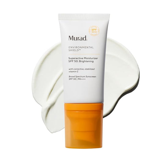 Murad Superactive Brightening Moisturizer SPF 50 - Vitamin C Packed Hydrating Ulta Sheer Facial Sunscreen W/Lipid-boosting Technology for Preventative Aging Protection from UVA/UVB (1.7 Fl Oz)