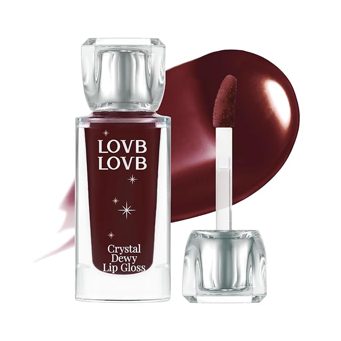 LOVB LOVB Crystal Dewy Lip Gloss | Lightweight & Non-Sticky | High-Shine & Long-Lasting | Hydrating Korean Lip Care Gloss | 0.17 oz. (05 ESPRESSO)