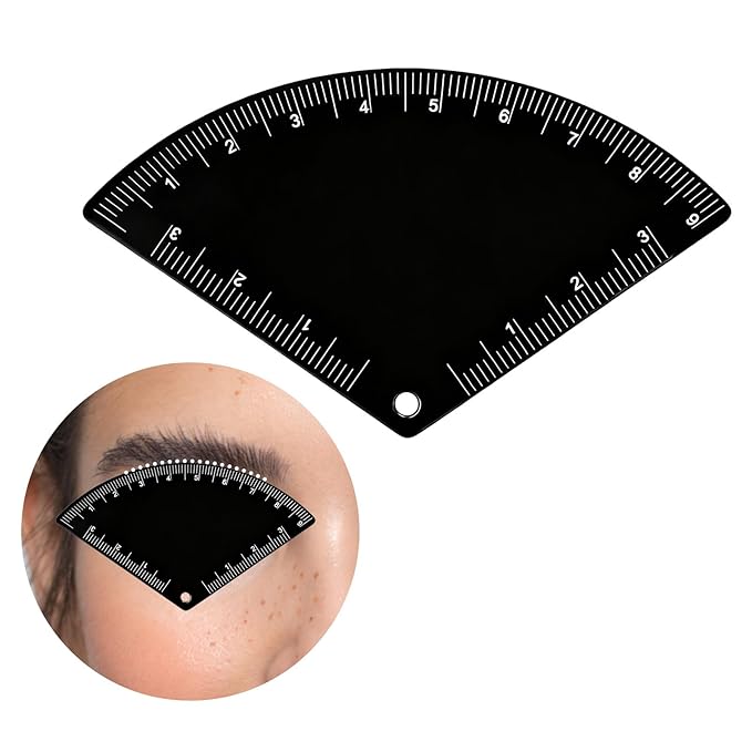 XLIUAX 3 Pcs Eyebrow Ruler, Brow Mapping Tool Eyebrow Mapping Kit Reuse Metal for Shape Mappings Tools for Fast Eyebrows Design Drawing Supplies Makeup Stencils