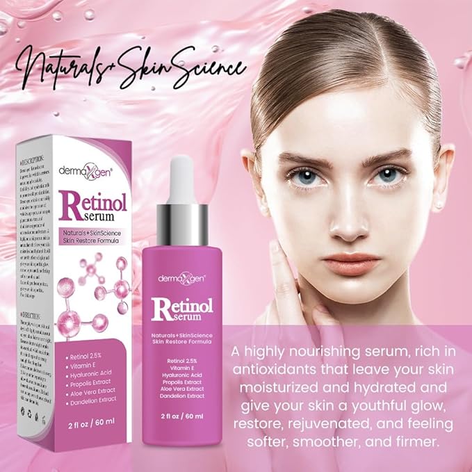 2.5% Retinol Serum for Face - Anti Aging Treatment with Hyaluronic Acid & Vitamin E - Nighttime Retinol Serum for Face - Hydrating Formula for Fine Lines & Wrinkles - 2 Fl oz
