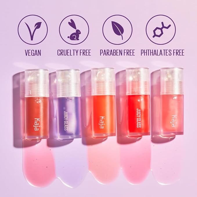 Kaja Lip Plumping - Juicy Glass 04 Grape Glowtini | Hydrating, Feel Plumped and Lightweight with Vitamin Tree Fruit Oil, Vegan, Cruelty-Free, Clear Tint Stain Shine Gloss Plumper, Long Lasting