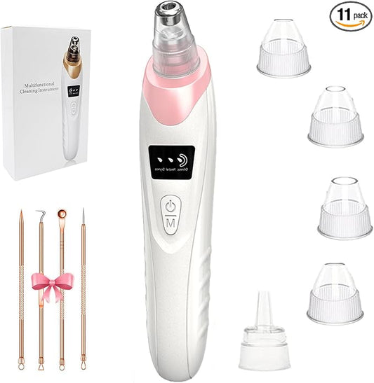 2025 Blackhead Remover Pore Vacuum,Facial Pore Cleaner-5 Suction Power,5 Probes,USB Rechargeable Blackhead Vacuum Kit Electric Acne Extractor Tool for Adult