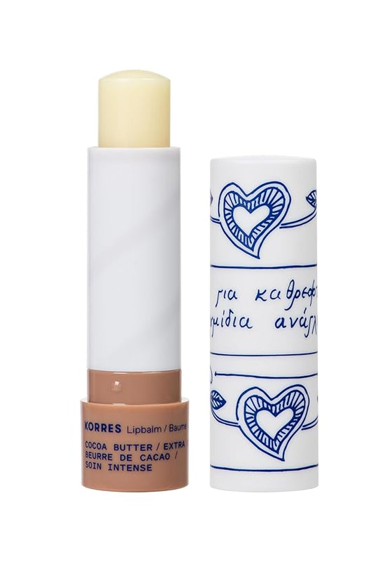 KORRES Lip Butter Stick Cocoa Butter Hydrating Lip Balm with Greek Hypericum Balsam Oil, Moisturizing & Subtle Tint for Soft Lips, Lip Care for Women & Men, 0.17 oz, Stocking Stuffer