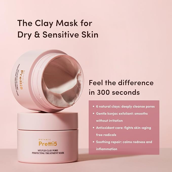 Botanic Pretti5 Mt. Fuji Clay Pore Perfecting Treatment Mask for Pore Purification & Skin Nourishment