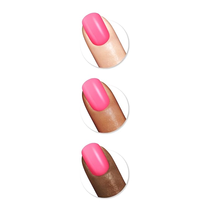 Sally Hansen Color Therapy Nail Polish | Biotin, Argan Oil, Long Lasting, Healthy Nails, Nail Strengthener, Opaque | 246 Sweet Resilience | Bright Pink Nail Color