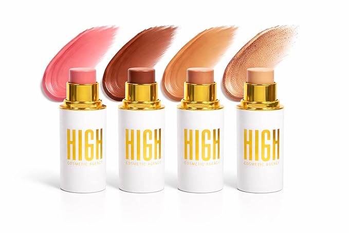 Golden Contour Collection – Cream Contour Set with CONCEALER LIGHT BEIGE,Shy Blush,Concealer Spice Ginger,Highlighter Candle Light.