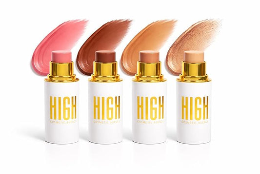 Golden Contour Collection – Cream Contour Set with CONCEALER LIGHT BEIGE,Shy Blush,Concealer Spice Ginger,Highlighter Candle Light.