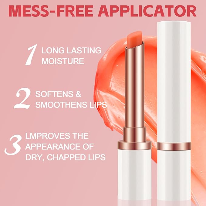 Boobeen Lip Balm Stick, Lip Balm Cream for Dry Cracked Lips, Temperature Color Change Lip Gloss, Long Lasting Lip Moisturizer for Women, Buildable Lip Color