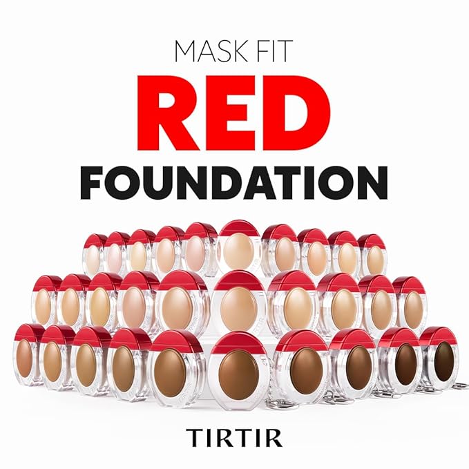 TIRTIR Mask Fit Red Foundation MiniㅣLong Lasting Flawless Coverage, Energy Essence, Lightweight, Hydrating, Pore-Blurring, Breathable Satin Finish, Makeup, Radiant Skin, #22N Shell Beige, 0.34oz