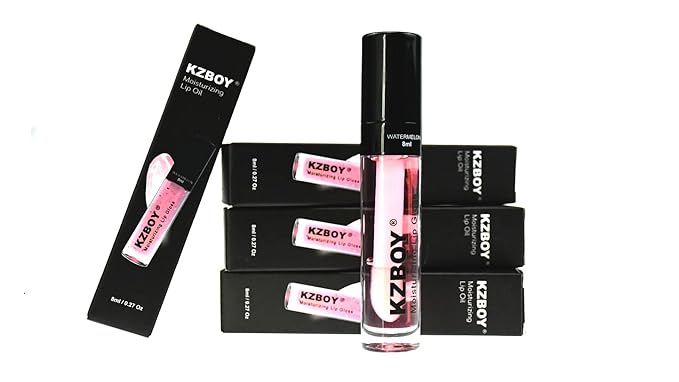 KZBOY Lip Gloss Lip Oil Watermelon Scented 8ml Moisturizing Lip Gloss for Dry Lips High Shine Smooth Finish Clear Pink Shade(Watermelon)