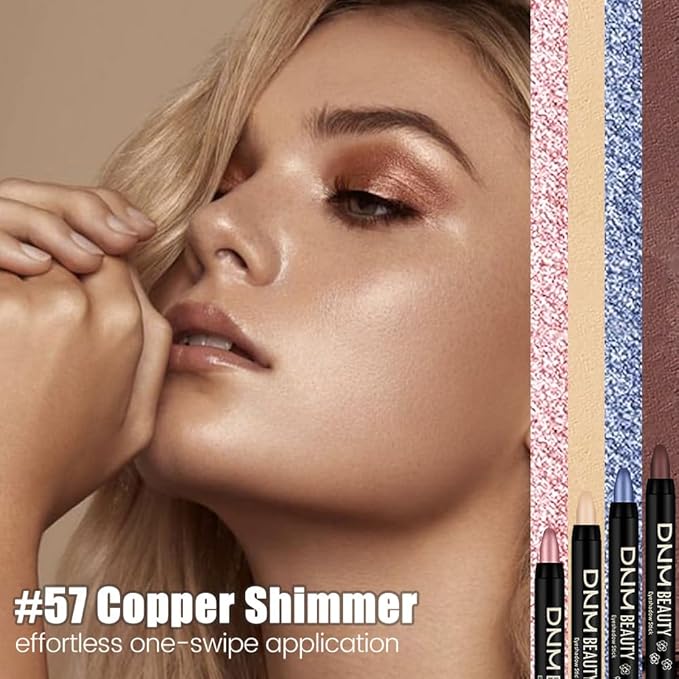 Kaely Cream Eye Shadow Sticks, Copper Shimmer Eyeliner Pencil Eyeshadow Palette Makeup, Eye Highlighter Brightener Stick for Older Women Waterproof Pigmented, sombras para ojos, New-57