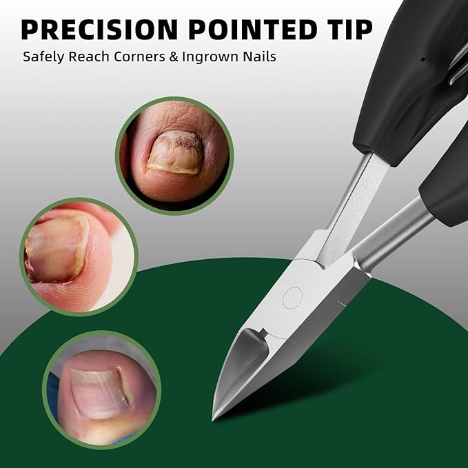 VANWIN Toenail Clippers for Seniors Thick Toenails, Large Toe Nail Clippers for Men Thick Nails with 37mm Wide Opening, Heavy Duty Ingrown Toenail Clippers with Long Handle Sharp Slanted Nail Cutter