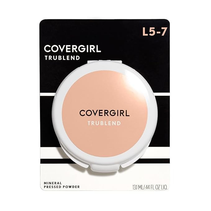 COVERGIRL truBlend Pressed Blendable Powder, Translucent Light L5-7, 0.39 Ounce (Packaging May Vary) Mineral Powder Makeup, Suitable for Sensitive Skin