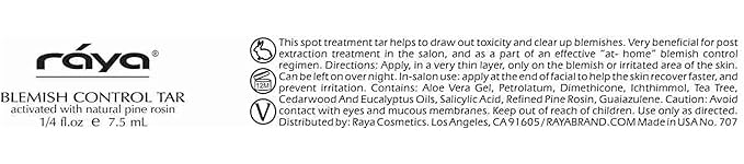 RAYA Blemish Control Tar (707) | Facial Spot Treatment for Oily and Break-Out Skin | Helps Clear Blemishes