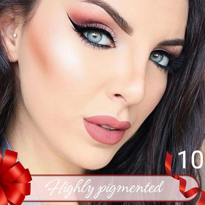 Dusty Pink Matte Lip Liner Crayon with Sharpener - Waterproof Smudgeproof Long-Wear Lip Pencil, Creamy Pigmented Lip Crayon for Women, 12HR Stay Silky Velvet Lip Liner 10#