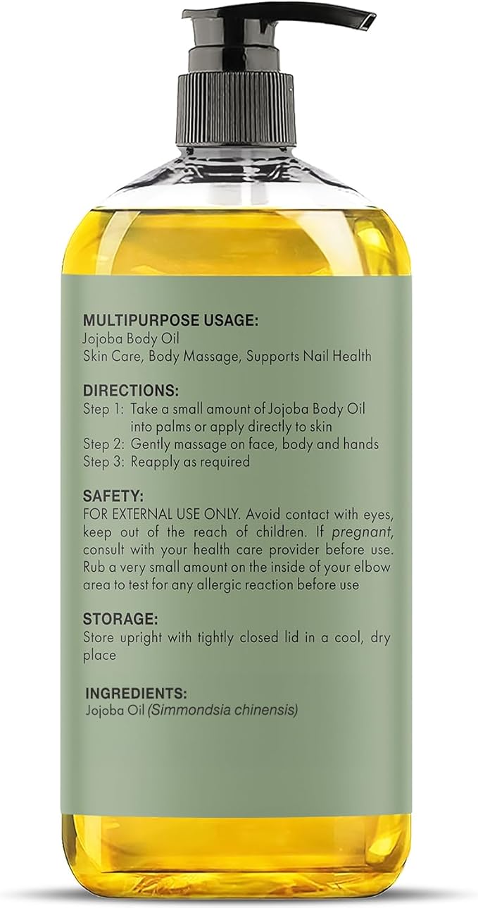 Majestic Pure USDA Organic Jojoba Oil - 100% Pure & Natural - Premium Grade, Cold-Pressed, Hexane-Free Carrier Oil for Skin, Hair and Body - Moisturizing Skin, Hair and Scalp - 8 Fl Oz