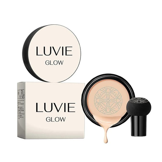 Foundation Cushion,Mushroom Head Air Cushion CC Cream Face Makeup,Brighten Long-Lasting For All Skin Types (WARM)