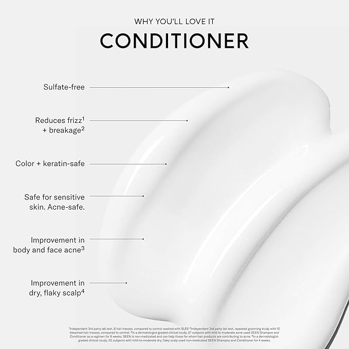 SEEN Conditioner - Scented - Non-Comedogenic & Hair Conditioner- Dermatologist-Developed -Safe for Sensitive & Acne Prone Skin